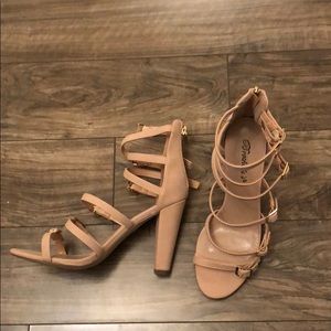 Baby pink women high heels size 8 strappy